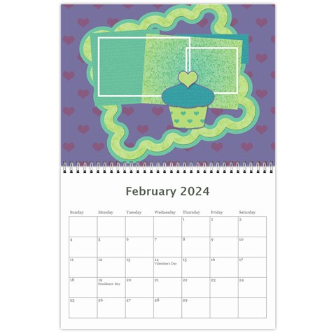 2024 Cupcake 12 Month Calendar By Klh Feb 2024