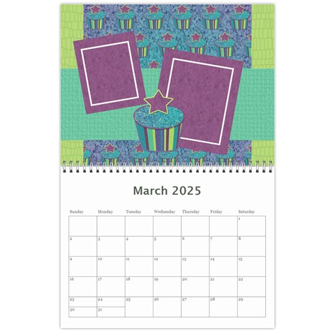 2025 Cupcake 12 Month Calendar By Klh Mar 2025