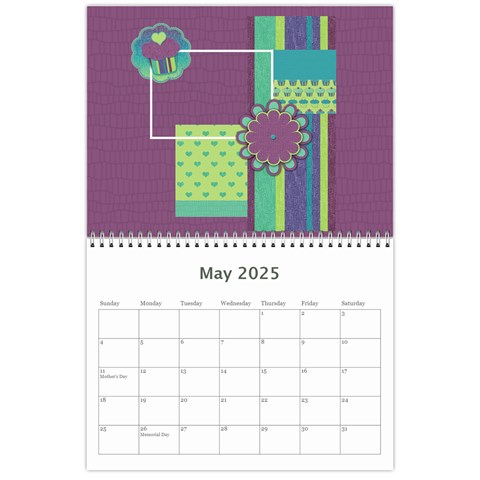 2025 Cupcake 12 Month Calendar By Klh May 2025