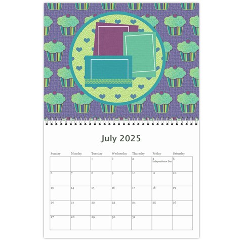 2025 Cupcake 12 Month Calendar By Klh Jul 2025