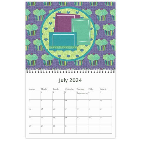 2024 Cupcake 12 Month Calendar By Klh Jul 2024