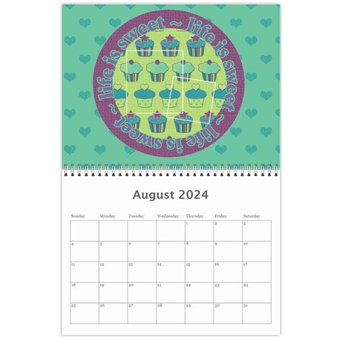 2024 Cupcake 12 Month Calendar By Klh Aug 2024