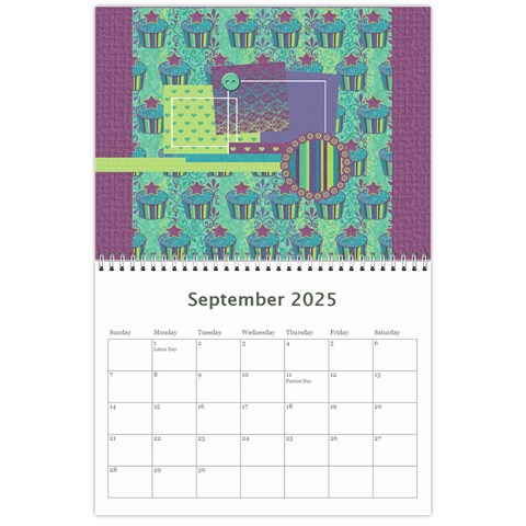 2025 Cupcake 12 Month Calendar By Klh Sep 2025