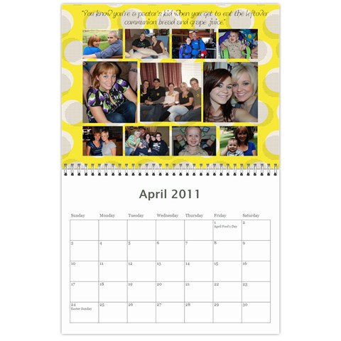 Family Calendar 2011 By Angela Mantzey Apr 2011