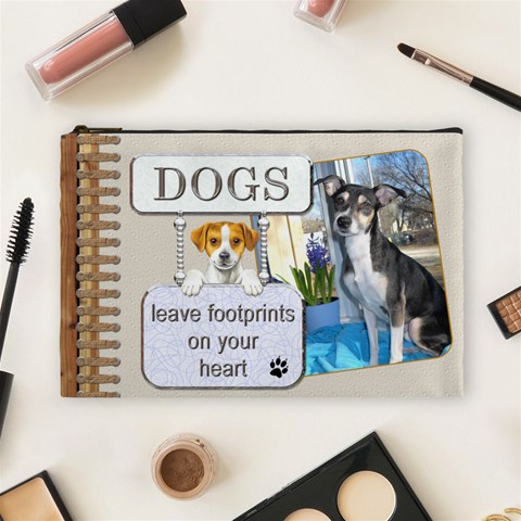 Dogs Large Cosmetic Case By Lil Front
