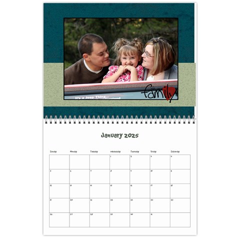 Simple Family Calendar 12 Month By Amanda Bunn Jan 2025