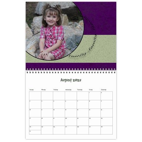 Simple Family Calendar 12 Month By Amanda Bunn Aug 2025