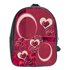 Pink Heart backpack large - School Bag (Large)