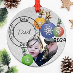 Dad Christmas Ornament - Round Ornament (Two Sides)