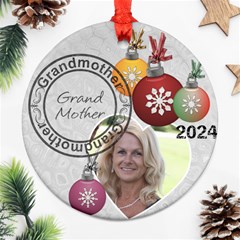 Grandmother Christmas Ornament - Round Ornament (Two Sides)