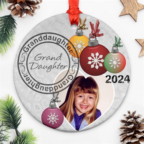Granddaughter Christmas Ornament By Lil Front