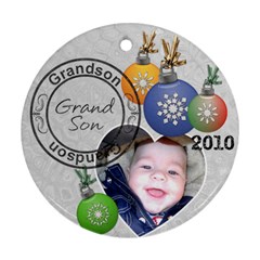 Grandson Christmas Ornament - Round Ornament (Two Sides)