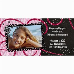 4x8 Zebra Glitter Birthday Photo Card