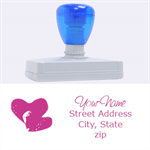 hearts stamp - Rubber Address Stamp (XL)