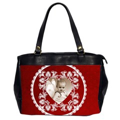 Lacy Heart valentines claret oversized office bag - Oversize Office Handbag (2 Sides)