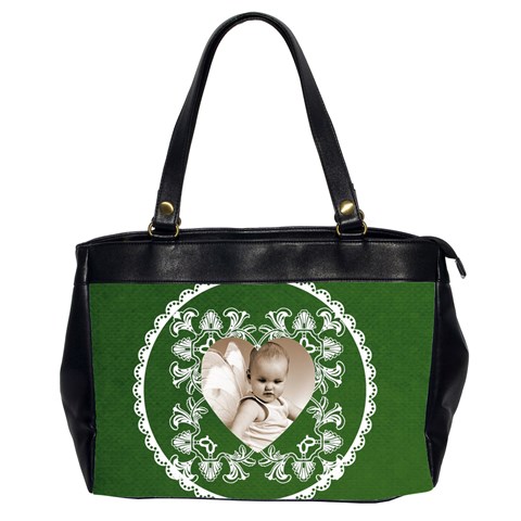 Lacy Heart Hunter Green Oversized Office Bag By Catvinnat Front