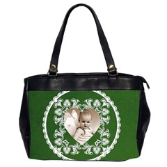Lacy Heart hunter green oversized office bag - Oversize Office Handbag (2 Sides)
