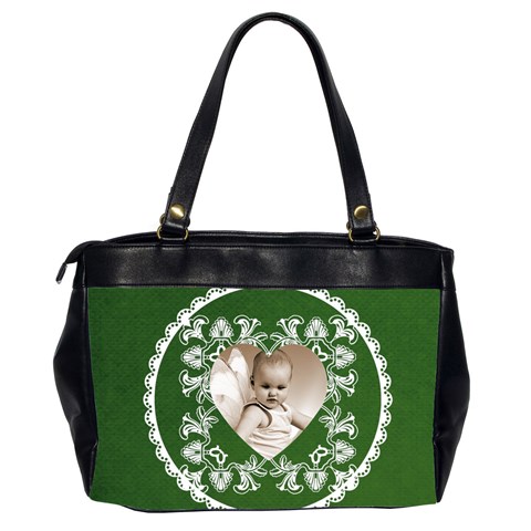 Lacy Heart Hunter Green Oversized Office Bag By Catvinnat Back