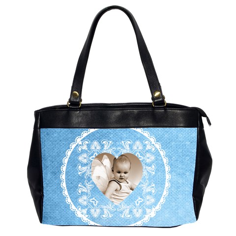Lacy Heart Sky Blue Oversized Office Bag By Catvinnat Front