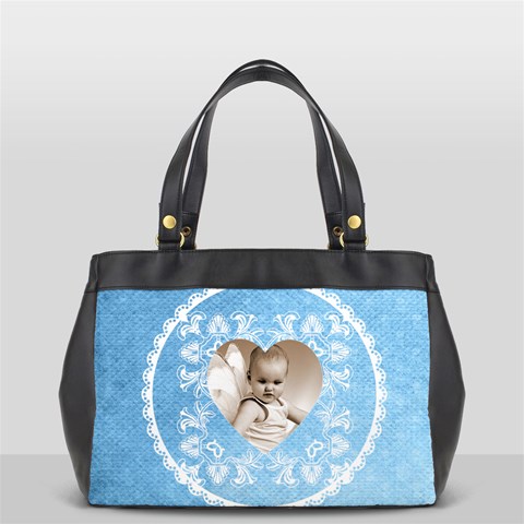 Lacy Heart Sky Blue Oversized Office Bag By Catvinnat Back