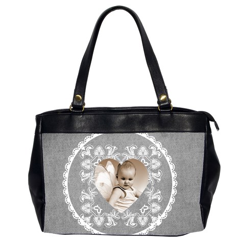 Lacy Heartpalest Grey Oversized Office Bag By Catvinnat Front