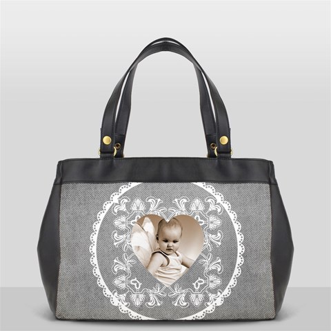 Lacy Heartpalest Grey Oversized Office Bag By Catvinnat Back