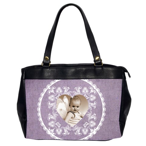 Lacy Heart Lavendar Oversized Office Bag By Catvinnat Front