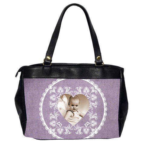 Lacy Heart Lavendar Oversized Office Bag By Catvinnat Back