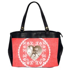 Lacy Heart red valentines oversized office bag - Oversize Office Handbag (2 Sides)