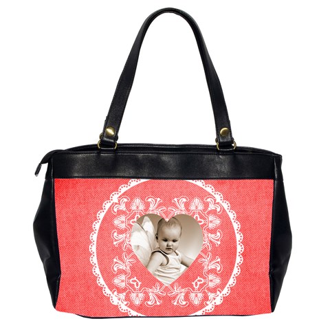 Lacy Heart Red Valentines Oversized Office Bag By Catvinnat Back