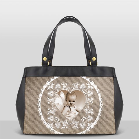 Lacy Heart Moccachino Oversized Office Bag By Catvinnat Back