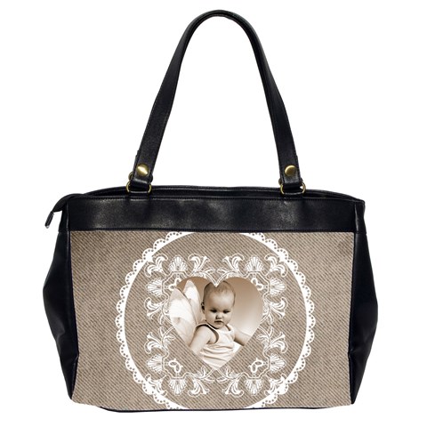Lacy Heart Moccachino Oversized Office Bag By Catvinnat Back