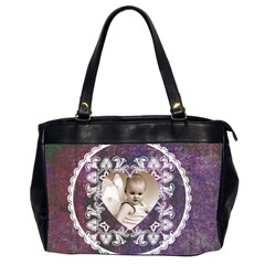 Lacy Heart deep purple oversized office bag - Oversize Office Handbag (2 Sides) Lacy Heart deep purple oversized office bag - Oversize Office Handbag (2 Sides)