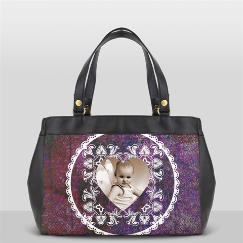 Lacy Heart Deep Purple Oversized Office Bag By Catvinnat Back