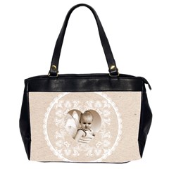 Lacy Heart latte oversized office bag - Oversize Office Handbag (2 Sides) Lacy Heart latte oversized office bag - Oversize Office Handbag (2 Sides)