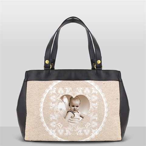 Lacy Heart Latte Oversized Office Bag By Catvinnat Back
