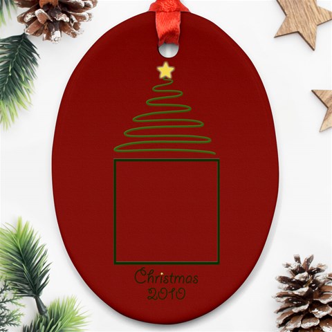 Christmas Oval Ornament By Mim Front
