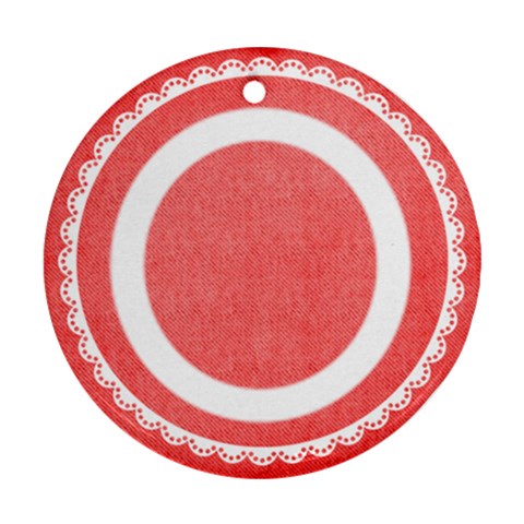 Baby s First Christmas Red & White Round Ornament By Catvinnat Back