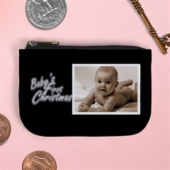 Baby s first christmas monochrome mini purse - Mini Coin Purse