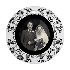 art nouveau black & white round single side ornament - Ornament (Round) art nouveau black & white round single side ornament - Ornament (Round)