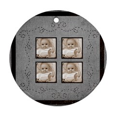 art nouveau grey 4 pic round single side ornament - Ornament (Round) art nouveau grey 4 pic round single side ornament - Ornament (Round)