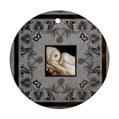 art nouveau grey single pic round single side ornament - Ornament (Round)