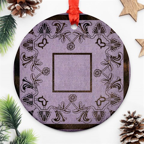 Art Nouveau Purple Round Single Side Ornament By Catvinnat Front