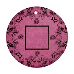 art nouveau pink round single side ornament - Ornament (Round)