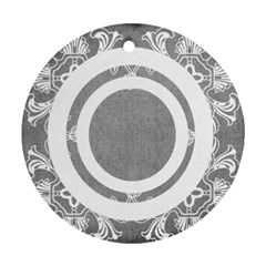 art nouveau grey lace round single side ornament - Ornament (Round) art nouveau grey lace round single side ornament - Ornament (Round)