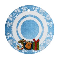 art nouveau joy blue round single side ornament - Ornament (Round)
