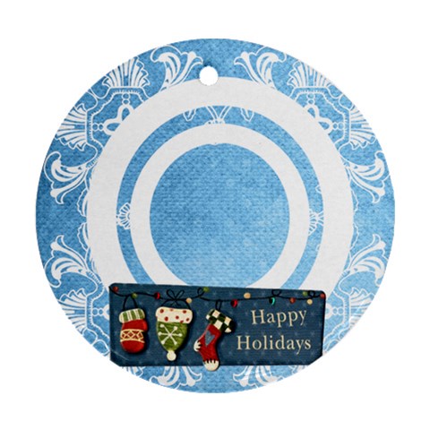 Art Nouveau Happy Holidays Round Single Side Ornament By Catvinnat Front