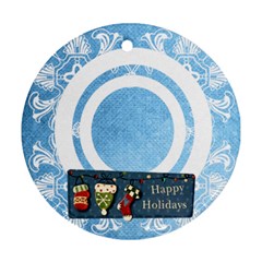 art nouveau happy holidays round single side ornament - Ornament (Round)