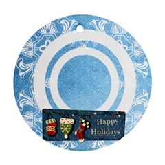 art nouveau happy holidays round single side ornament - Ornament (Round)