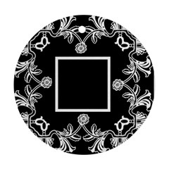 art nouveau black & white round single side ornament - Ornament (Round)